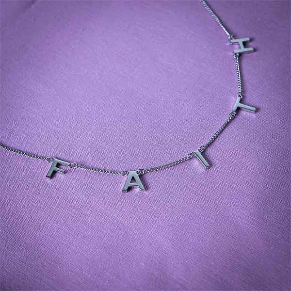 "FAITH" Letters Necklace - Sterling Silver