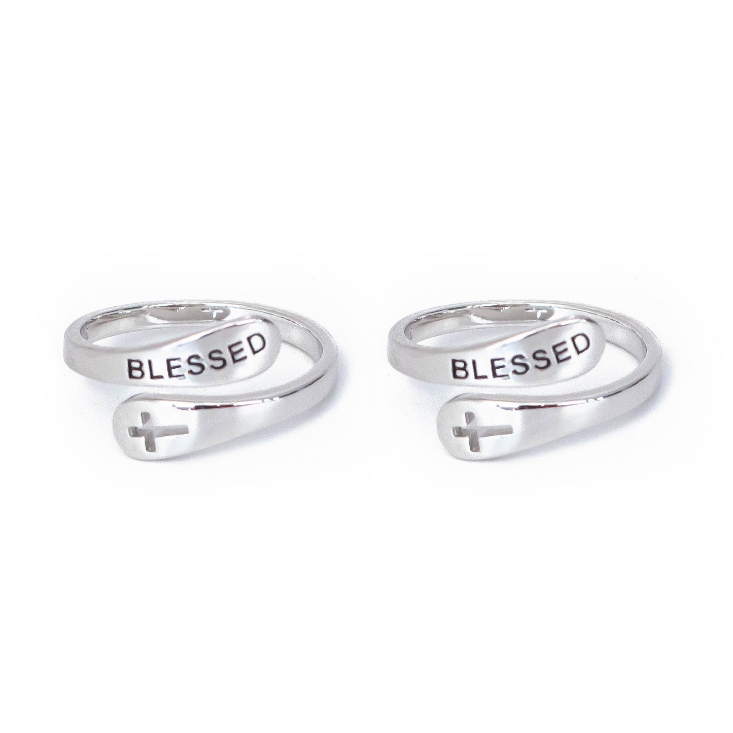 "BLESSED" Sterling Silver Cross Ring