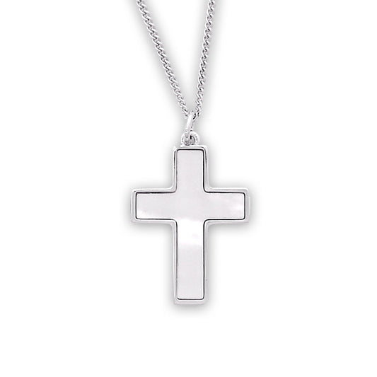 Pearl Cross Necklace - Sterling Silver