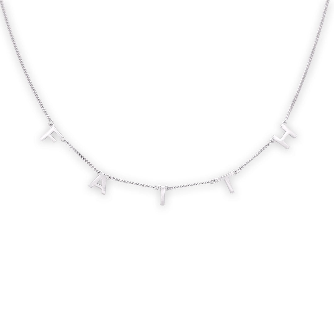 "FAITH" Letters Necklace - Sterling Silver
