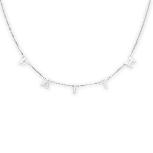 "FAITH" Letters Necklace - Sterling Silver